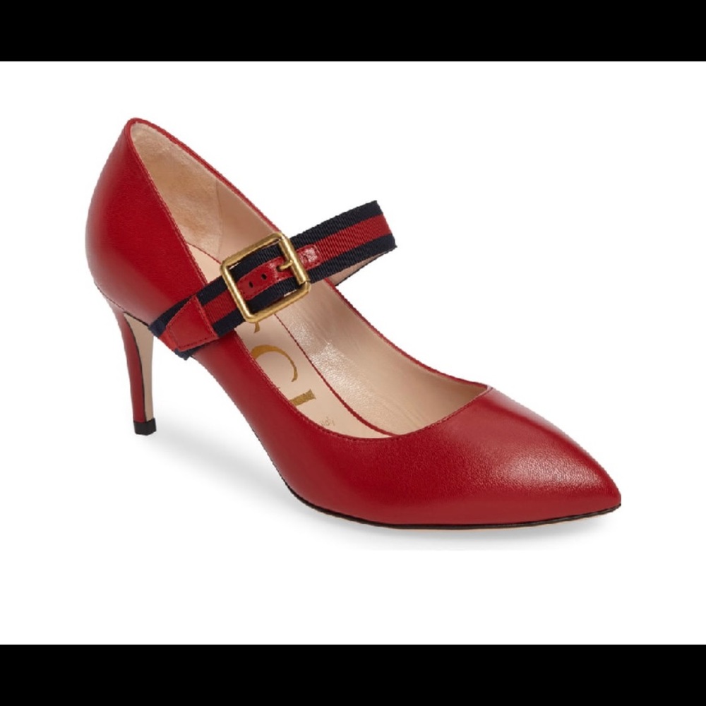 Authentic- Gucci Sylvie Leather Pumps